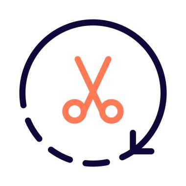 Beyaz arka planda makaslı kuaför salonu