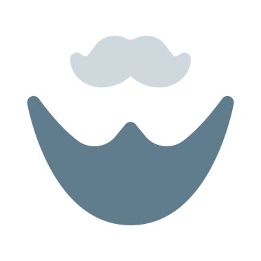 Beyaz arka planda uzun sakallı harika bir bıyık.