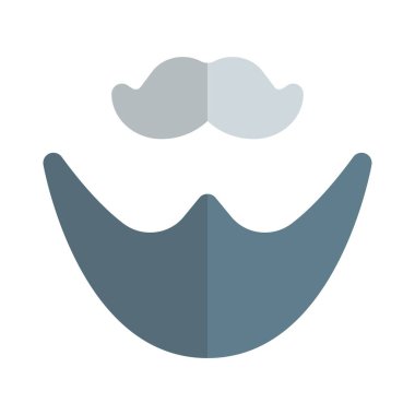 Beyaz arka planda uzun sakallı harika bir bıyık.