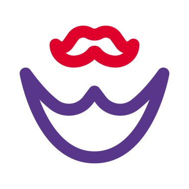 Beyaz arka planda uzun sakallı harika bir bıyık.