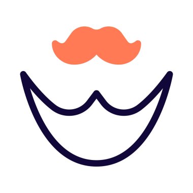 Beyaz arka planda uzun sakallı harika bir bıyık.