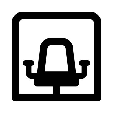 Berber dükkanındaki sandalye ve ayna beyaz bir arkaplanda izole edilmiş.