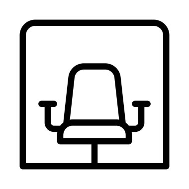 Berber dükkanındaki sandalye ve ayna beyaz bir arkaplanda izole edilmiş.