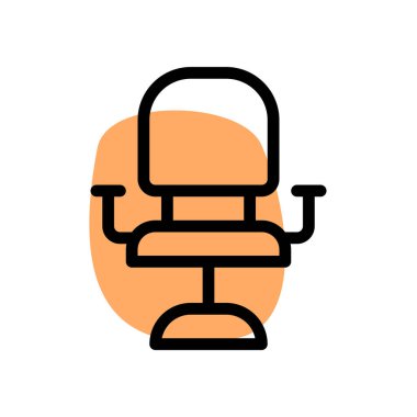 Berber dükkanında dinlenme kolu ve koltuğu olan bir sandalye.