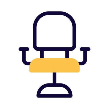 Berber dükkanında dinlenme kolu ve koltuğu olan bir sandalye.