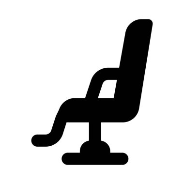 Beyaz arka planda berber dükkanı için özel bir sandalye.