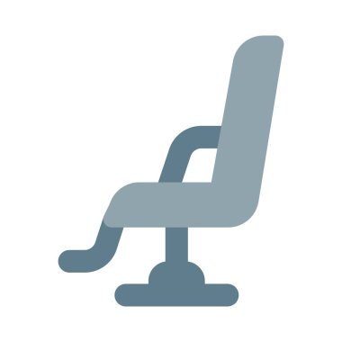 Beyaz arka planda berber dükkanı için özel bir sandalye.