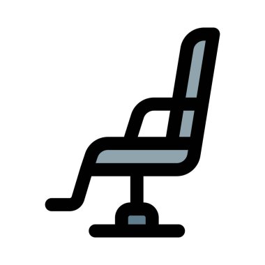 Beyaz arka planda berber dükkanı için özel bir sandalye.