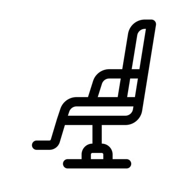 Beyaz arka planda berber dükkanı için özel bir sandalye.