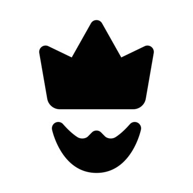 Taçlı ve bıyıklı bir kral.