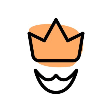 Taçlı ve bıyıklı bir kral.