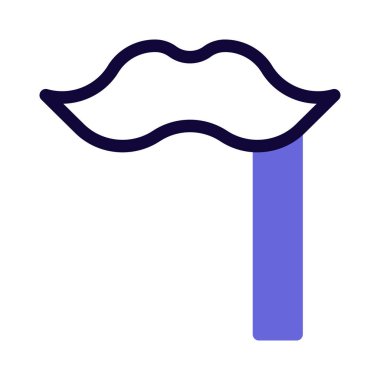 Beyaz bir arka planda izole edilmiş sapı olan harika bir bıyık.