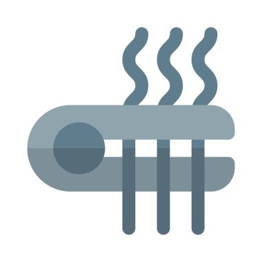 Beyaz arka planda izole edilmiş kıvırcık saçlı düz ütü.