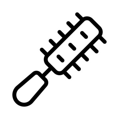 Beyaz arka planda izole edilmiş tekerlekli saç fırçası.