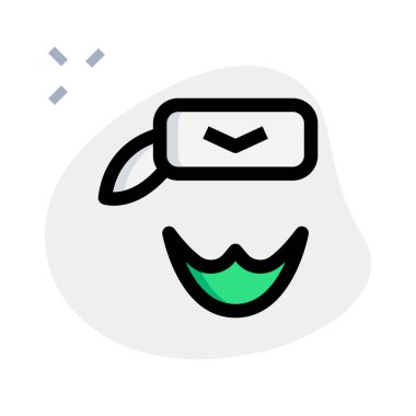 Beyaz arka planda sakallı bir şapka.