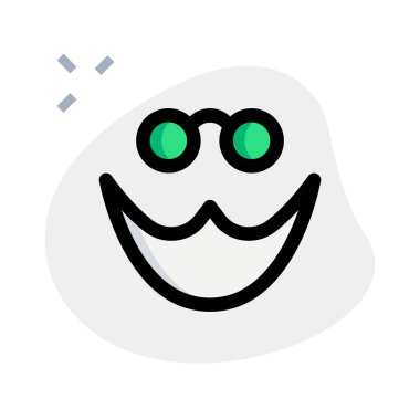 Uzun sakallı, yuvarlak gözlüklü.