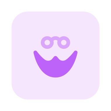 Uzun sakallı, yuvarlak gözlüklü.