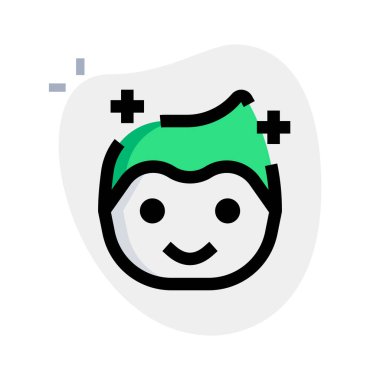 Berber salonundaki saç temizliği beyaz bir arkaplanda izole edilmiş.