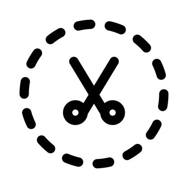 Beyaz arka planda izole edilmiş bir berber dükkanı işareti olarak makas logosu