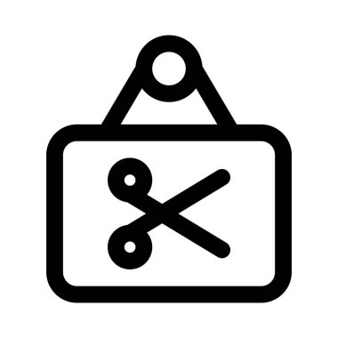 Beyaz arka planda berber dükkanı tabelası var.