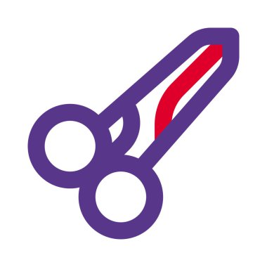 Salondaki berber için profesyonel makas beyaz bir arkaplanda izole edilmiş.