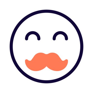 Şık bıyıklı gülen surat emojisi