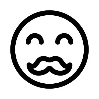 Şık bıyıklı gülen surat emojisi