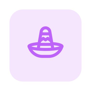 Eski moda şapkalı şık bir sombrero beyaz arka planda izole görünüyor.