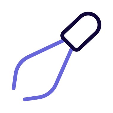 Cımbızlar beyaz arkaplanda izole edilmiş saç kırpma pitonu