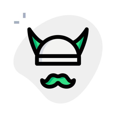 Viking Savaşçısı tarzı bıyıklı miğfer.