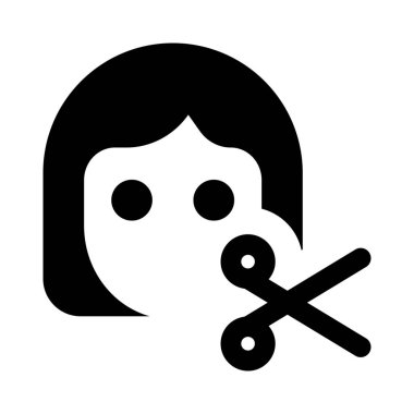 Beyaz arka planda izole edilmiş kadın saçı tasarımı