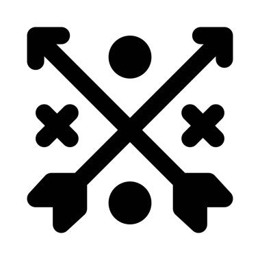 Çapraz oklar hipster stilini sembolize eder.