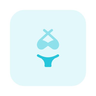 İki parçalı yüzme kıyafeti ve boyunluk..