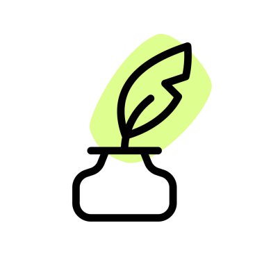 Yazmak için kullanılan mürekkep kabıyla kalem.