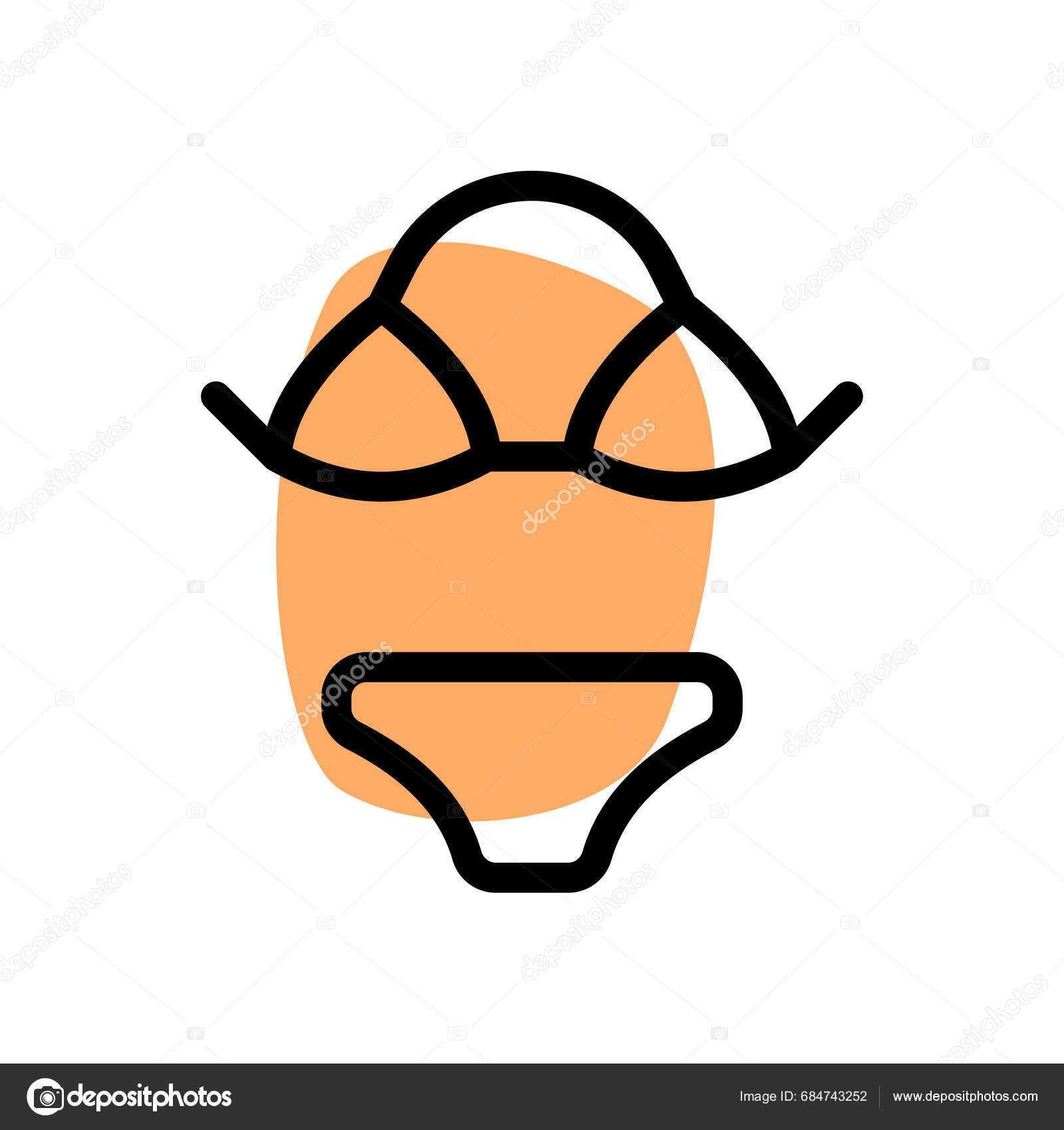 Swimming Costume Bikini Neck Straps Stock Vector by 684743252