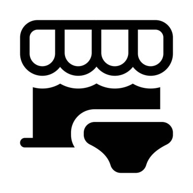 İç çamaşırı mağazasının önünde asılı büyük tabela..