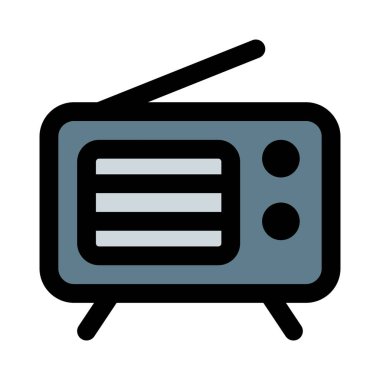 Genişletilmiş antenli antika radyo..