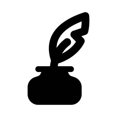 Yazmak için kullanılan mürekkep kabıyla kalem.