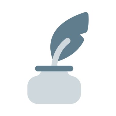 Yazmak için kullanılan mürekkep kabıyla kalem.