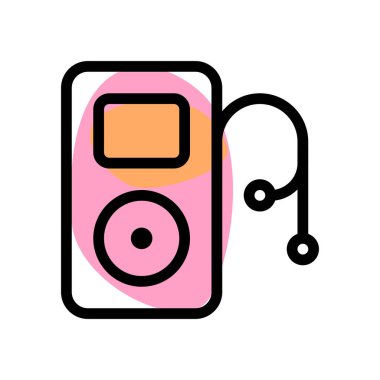 Ipod, kulaklıklı taşınabilir medya oynatıcısı.