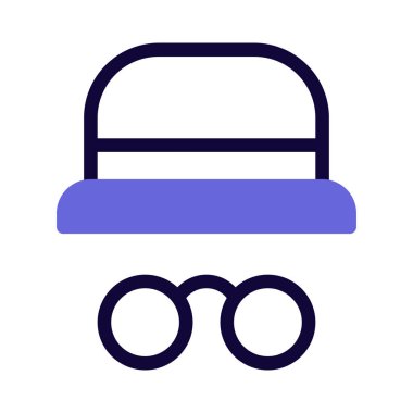 Güneş koruması için moda başlık ve gözlük.