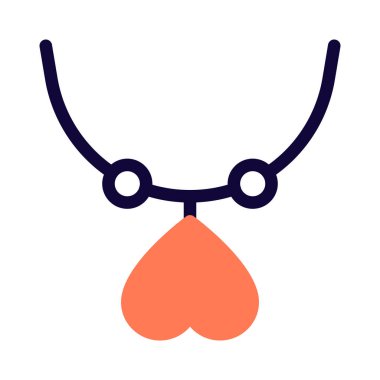 Kalp şeklinde kolyesi olan pahalı bir kolye..