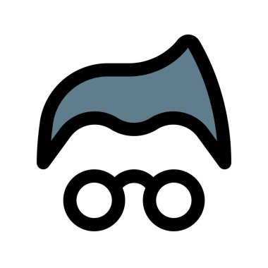 Süslü gözlüklü modaya uygun saç modeli, hippi..