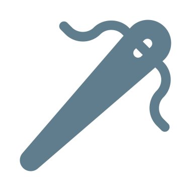 Elbise dikmek için kullanılan iplikli iğne.