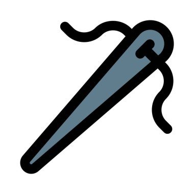 Elbise dikmek için kullanılan iplikli iğne.