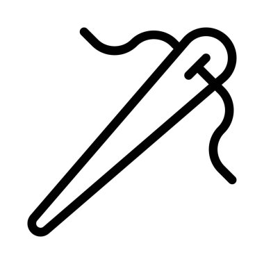 Elbise dikmek için kullanılan iplikli iğne.