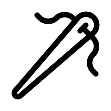 Elbise dikmek için kullanılan iplikli iğne.