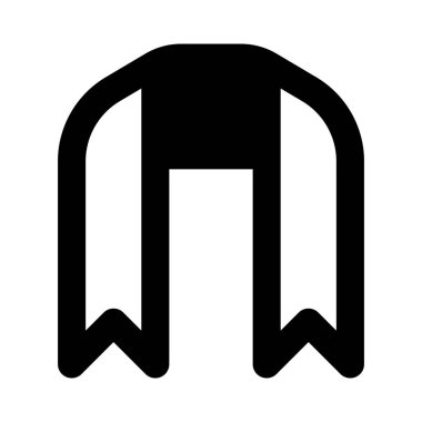 Boynuna sarılı uzun kumaş parçası.