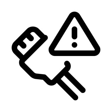 Kablo ile elektrik sorunları hakkında etiket uyarısı.