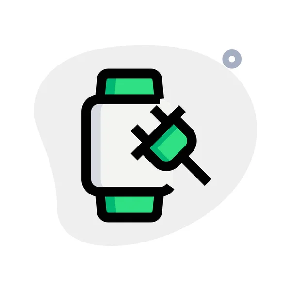 Smartwatch Equipped Charging Feature — Stock Vector